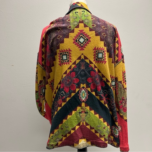 Johnny Was-Colorful Geometric Pattern Jacket - Picture 3 of 6